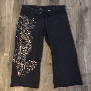 Lucky brand medium black Capri pants drawstring